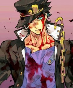 Captain Jotaro Kujo Blood paint by numbers