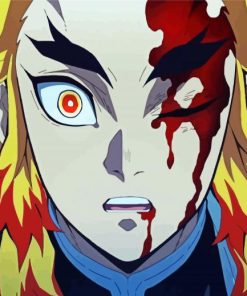 bloody Anime Kyōjurō Rengoku paint by numbers