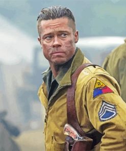 Brad Pitt Fury paint by numbers