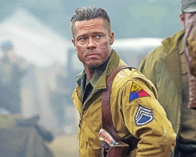 Brad Pitt Fury paint by numbers