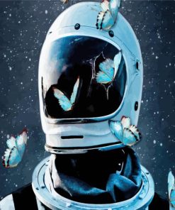 Broken Astronaut And Butterfly paint by number