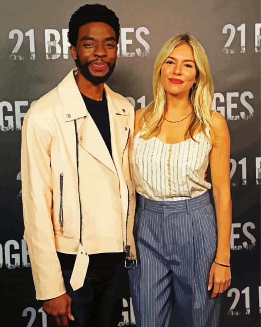 Chadwick Boseman And Sienna Miller paint by number
