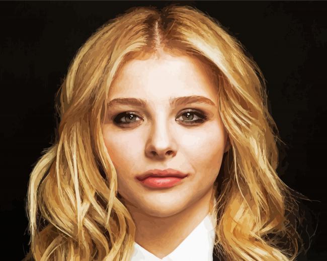 USA Actress Chloe Moretz Face paint by numbers