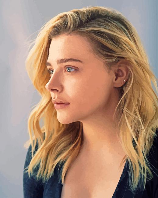 Chloe Moretz Side Profile paint by numbers