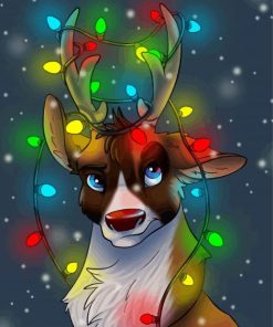 Christmas Reindeer paint by number