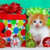 Christmas Kitten paint by numbers