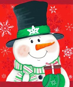 Christmas Snow Man paint by number