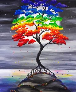 Colorful Bonsai Tree paint by numbers