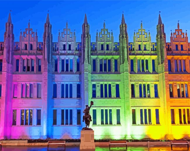 Colorful Buildings In Aberdeen paint by numbers