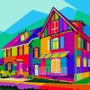 Colorful Pop Art House paint by numbers