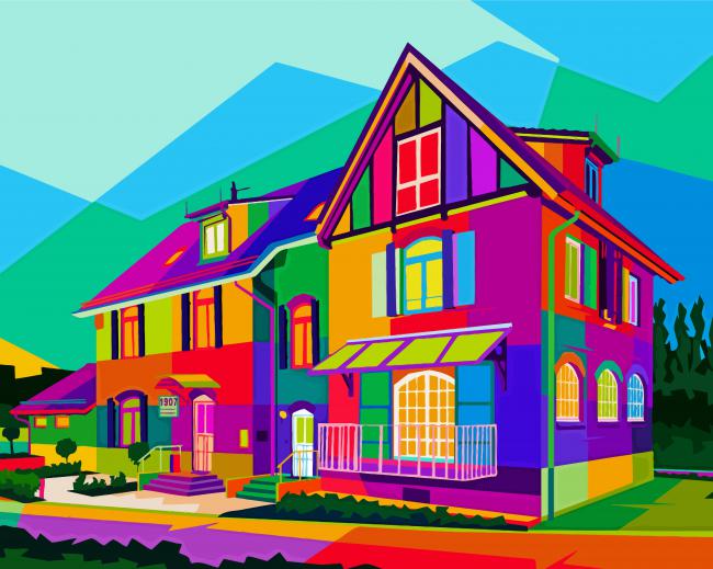 Colorful Pop Art House paint by numbers