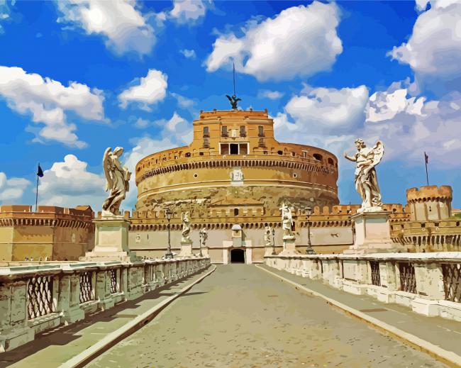Cool Castel Sant Angelo Vatican paint by number