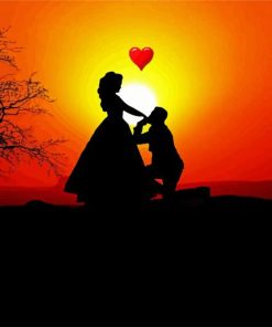 Couple In Love Silhouette paint by number