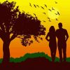 Couple Silhouette paint by number