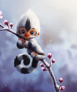 Cute Fantasy Snow Creature paint by numbers