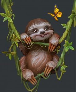 Cute Sloth Animal Art paint by numbers