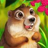 Cute Squirrel Animal paint by numbers