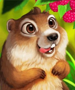 Cute Squirrel Animal paint by numbers