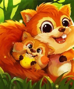 Cute Squirrel Animation paint by numbers