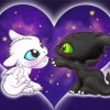 Cute Toothless And Lightfury paint by numbers
