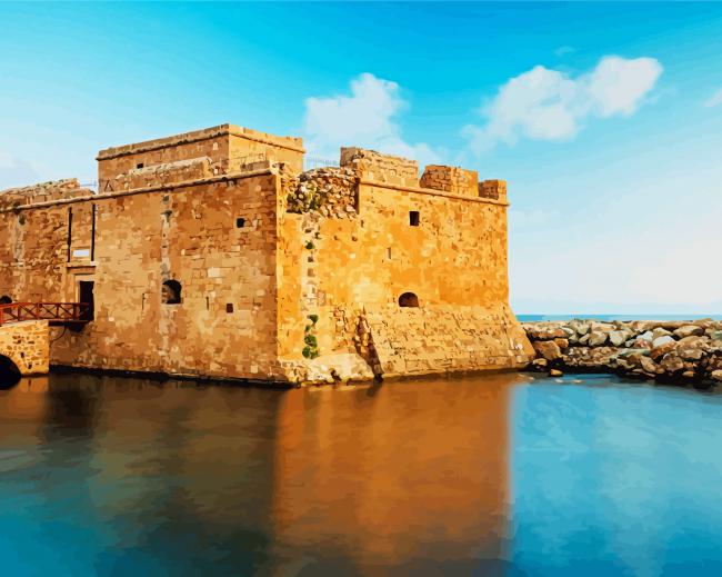 Cyprus Castle Of Paphos paint by number