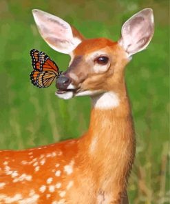 Doe And Monarch Butterfly paint by number