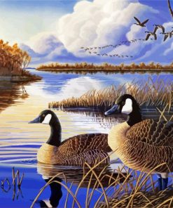 Ducks In A River paint by number