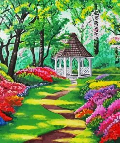 Enchanted Garden And Gazebo paint by numbers
