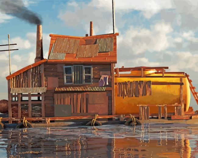 Fantasy Houseboat paint by numbers
