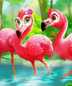 Flamingos Birds paint by numbers