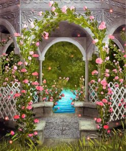 Floral Gazebo paint by numbers
