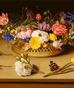 Flowers Still Life And Butterfly paint by numbers