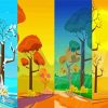 Four Seasons Art Illustration paint by number