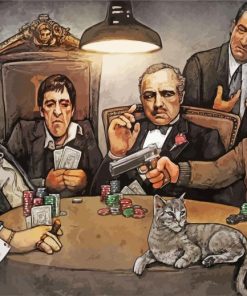 Gangsters Playing Poker paint by number