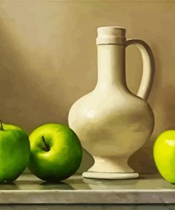 Greeen Apples And Blue Jug paint by numbers