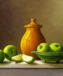 Green Apples And Jugs Stilll Life paint by numbers