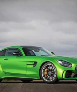 Green Mercedes Amg Gt Car paint by numbers