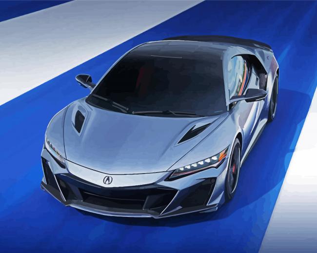Grey Acura NSX paint by number