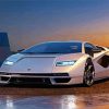 Grey Lamborghini Countach paint by number