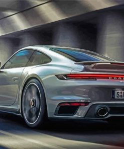 Grey Porsche 911 paint by number
