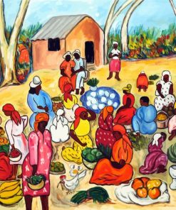Haitian Market Art paint by numbers