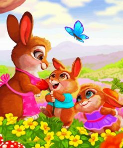 Happy Bunnies Family paint by numbers
