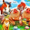 Happy Farm Animals paint by numbers