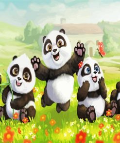Happy Pandas paint by numbers