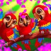 Happy Parrots paint by numbers