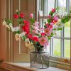 Hollyhocks Glass Vase paint by number