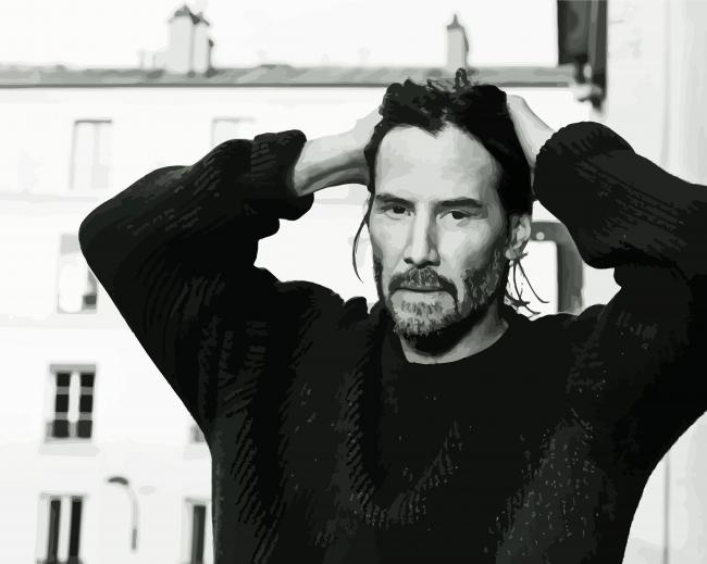 Keanu Reeves Black And White paint by number