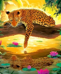 Leopard Water Reflection paint by numbers