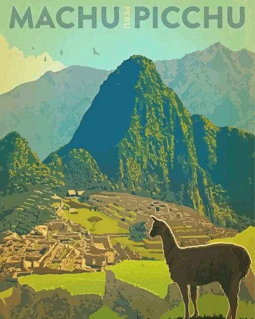 Machu Picchu Peru Poster paint by numbers