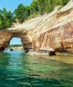 Mackinac Arch Rock Landscape paint by numbers